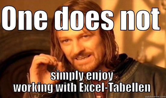 Working with Excel-Tabellen - ONE DOES NOT  SIMPLY ENJOY WORKING WITH EXCEL-TABELLEN Boromir