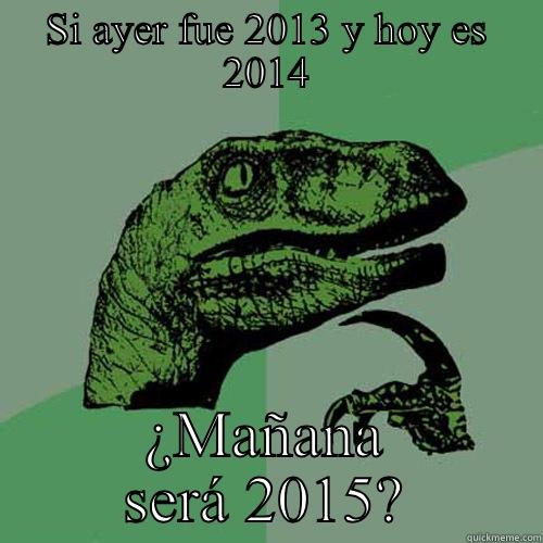 SI AYER FUE 2013 Y HOY ES 2014 ¿MAÑANA SERÁ 2015? Philosoraptor