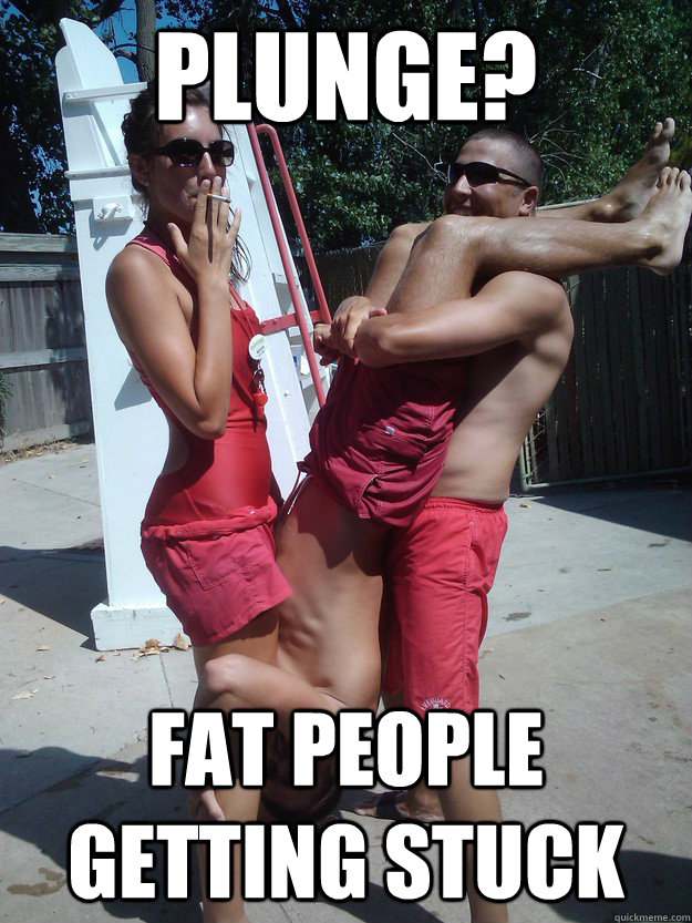 plunge? fat people getting stuck   Cedar Point Lifegaurds