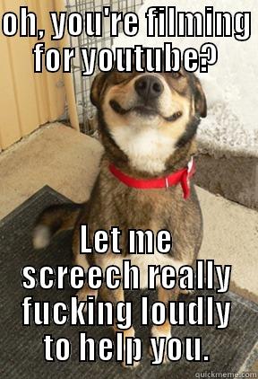 OH, YOU'RE FILMING FOR YOUTUBE? LET ME SCREECH REALLY FUCKING LOUDLY TO HELP YOU. Good Dog Greg