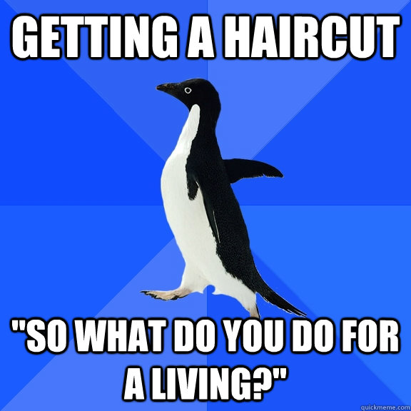 getting a haircut 
