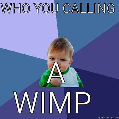 WHO YOU CALLING  A WIMP  Success Kid