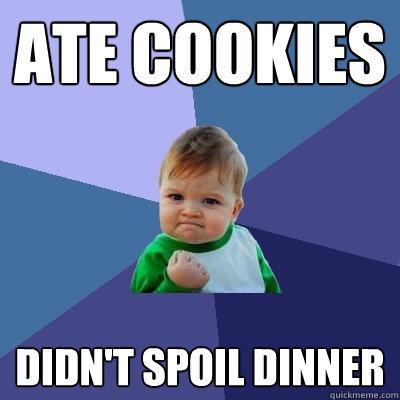 Ate Cookies Didn't spoil Dinner  Success Kid