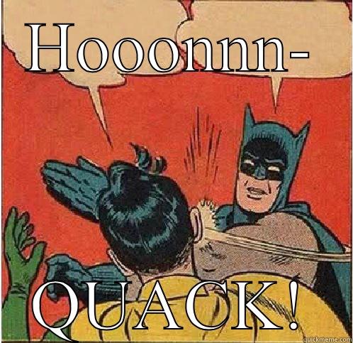 HOOONNN- QUACK! Batman Slapping Robin