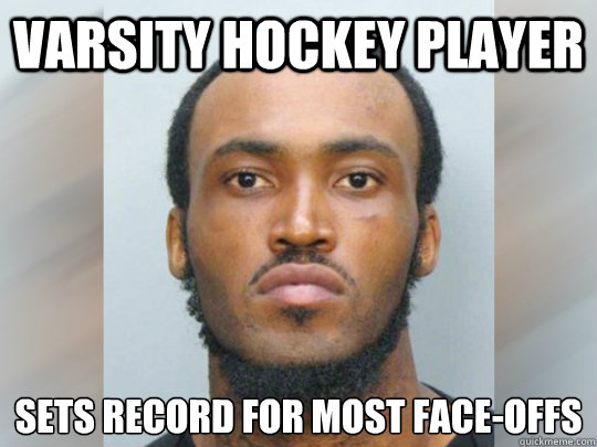 varsity hockey player  sets record for most face-offs  