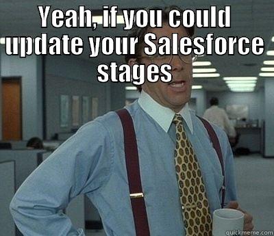 YEAH, IF YOU COULD UPDATE YOUR SALESFORCE STAGES  Bill Lumbergh