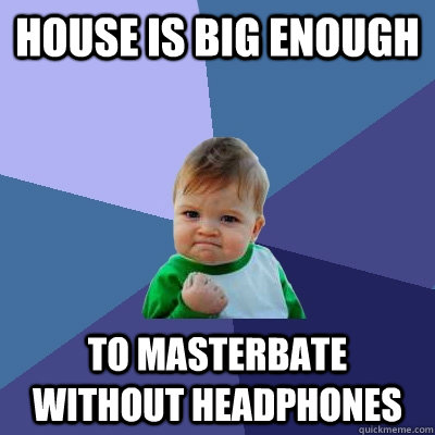 House is big enough To masterbate without headphones  Success Kid