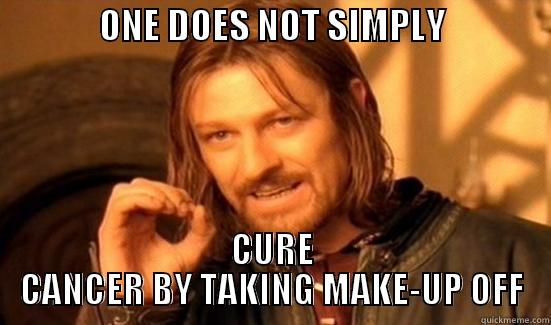               ONE DOES NOT SIMPLY                CURE CANCER BY TAKING MAKE-UP OFF Boromir