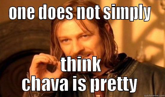 ONE DOES NOT SIMPLY  THINK CHAVA IS PRETTY  Boromir