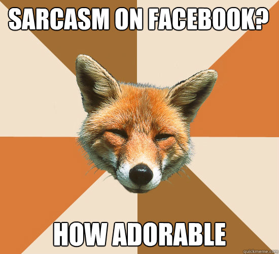 Sarcasm on facebook? how adorable  Condescending Fox