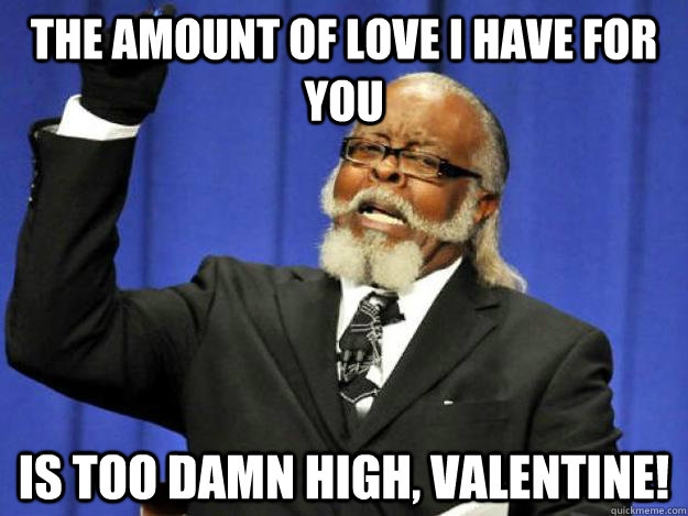 The amount of love I have for you is too damn high, Valentine!  Toodamnhigh