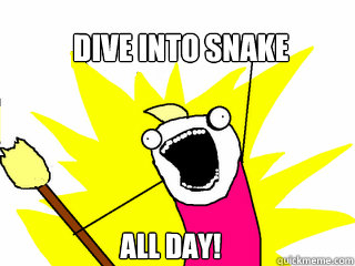 Dive into Snake All day!  All The Things