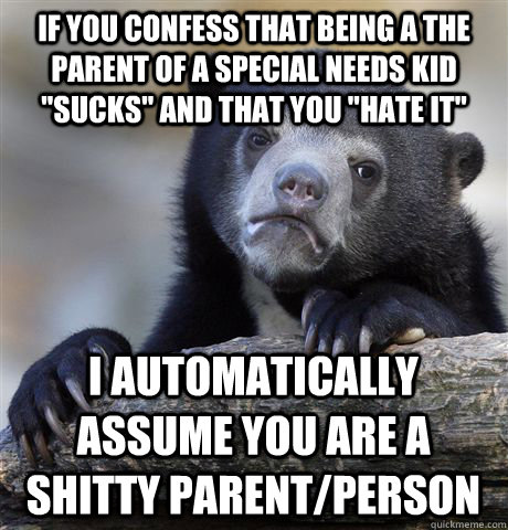 If you confess that being a the parent of a special needs kid 
