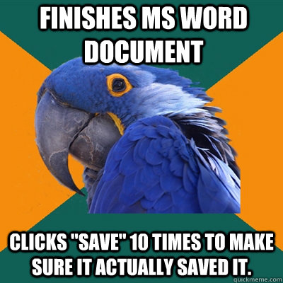 finishes ms word document clicks 