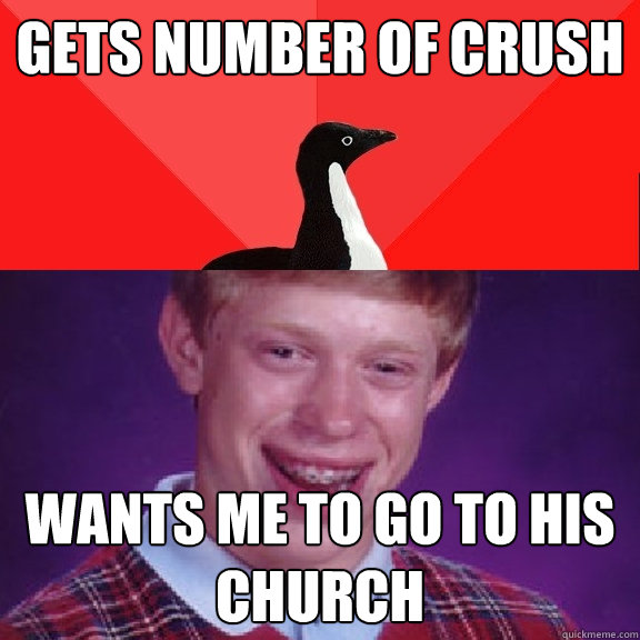 gets number of crush wants me to go to his church  