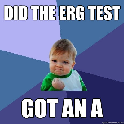 did the erg test got an a  Success Kid