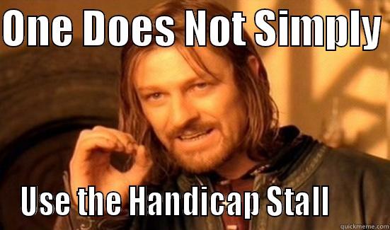 ONE DOES NOT SIMPLY  USE THE HANDICAP STALL       Boromir