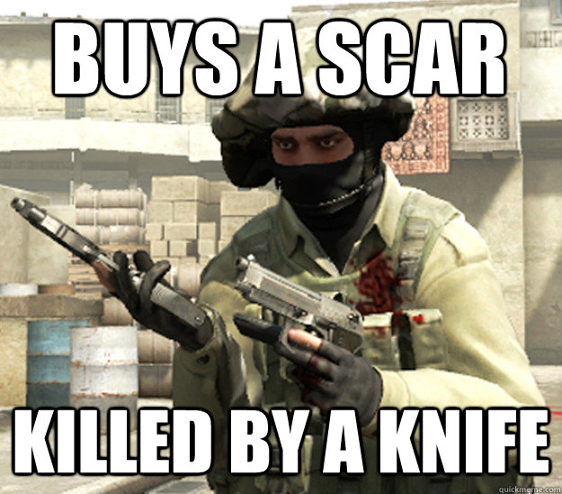 BUYS A SCAR KILLED BY A KNIFE  