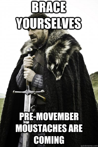 Brace Yourselves PRE-MOVEMBER Moustaches ARE COMING  Game of Thrones