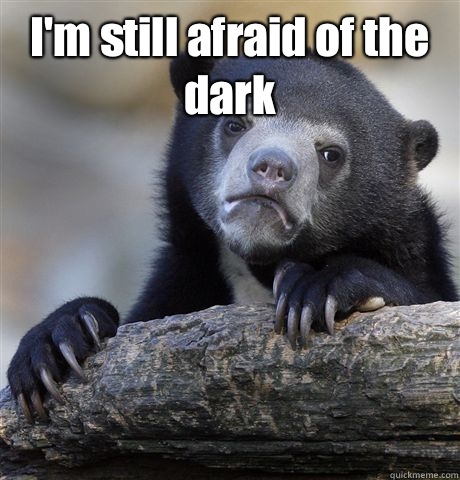 I'm still afraid of the dark    Confession Bear