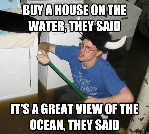 BUY A HOUSE ON THE WATER, THEY SAID IT'S A GREAT VIEW OF THE OCEAN, THEY SAID  They said