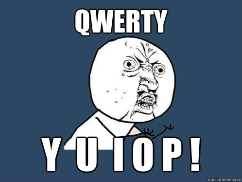 Qwerty y  u  i o p !  Y U No