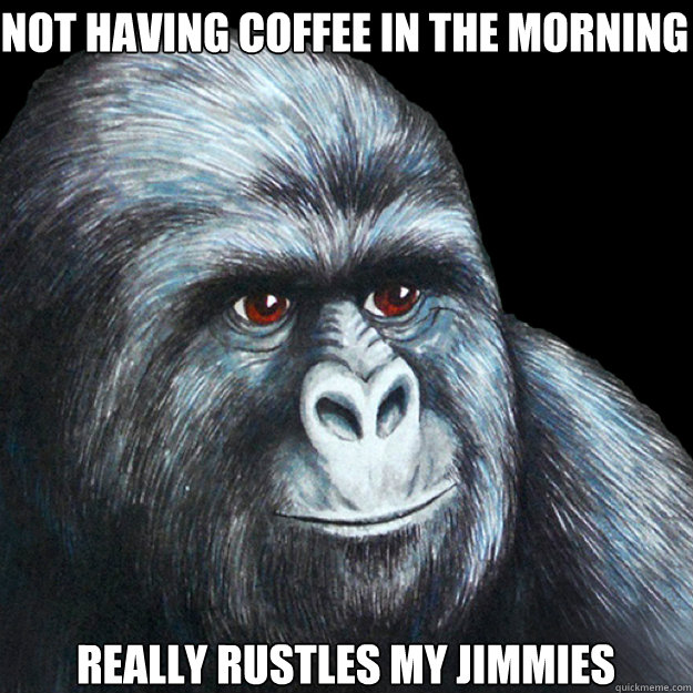 not having coffee in the morning really rustles my jimmies  