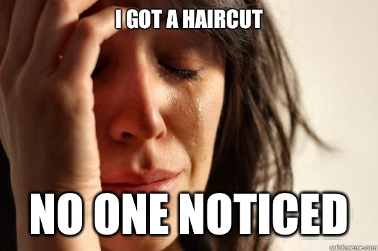 I got a haircut  No one noticed  First World Problems