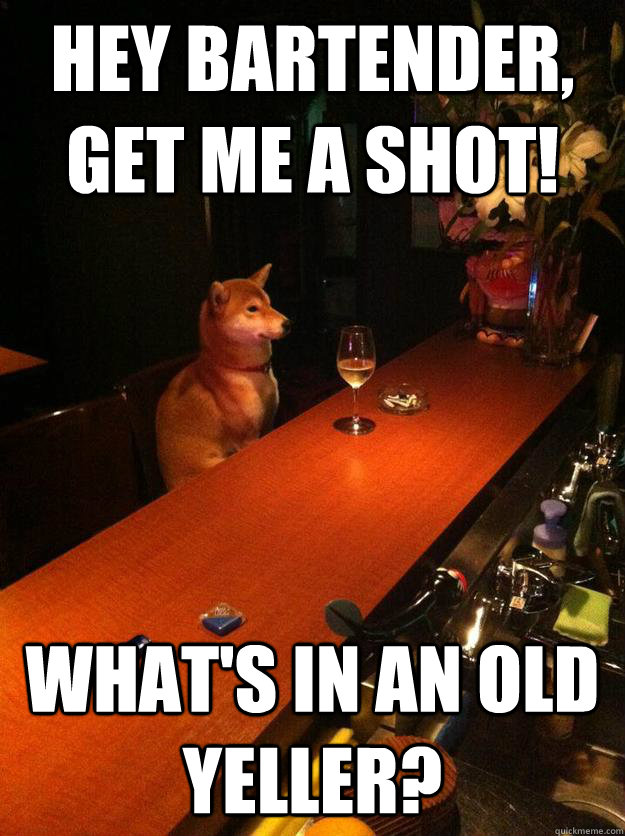 Hey Bartender Get Me A Shot What s In An Old Yeller Alcoholic Dog 