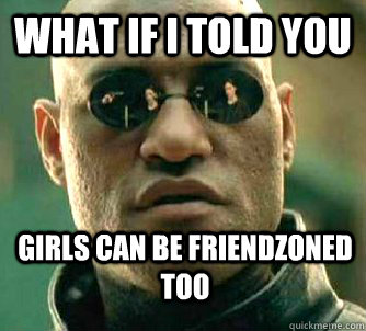 What if i told you girls can be friendzoned too  WhatIfIToldYouBing