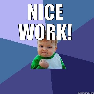 NICE WORK! - NICE  WORK! Success Kid
