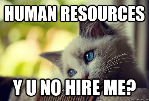 Human Resources Y U no hire me? - Human Resources Y U no hire me?  First World Problems Cat