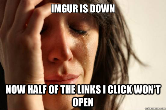 Imgur is down now half of the links i click won't open  First World Problems