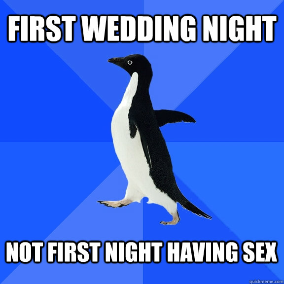 first wedding night not first night having sex  Socially Awkward Penguin