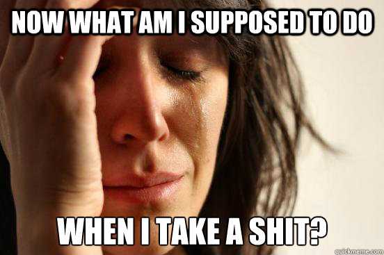 Now what am i supposed to do when i take a shit?  First World Problems