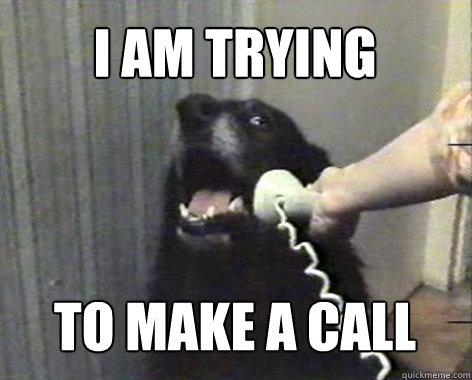 I am trying to make a call - I am trying to make a call  yes this is dog