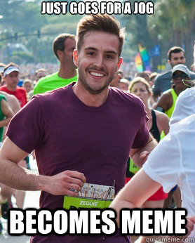Just goes for a jog becomes meme  Ridiculously photogenic guy