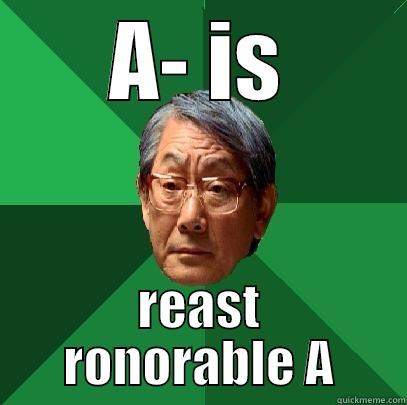A- no good - A- IS REAST RONORABLE A High Expectations Asian Father