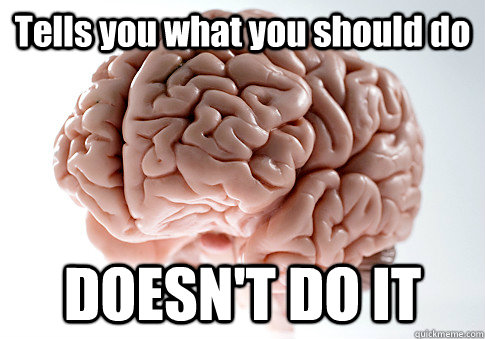 Tells you what you should do DOESN'T DO IT  Scumbag Brain
