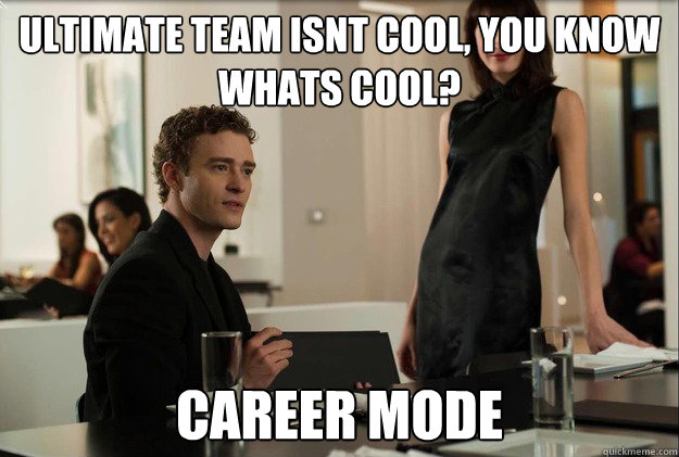 ultimate team isnt cool, you know whats cool? career mode - ultimate team isnt cool, you know whats cool? career mode  justin timberlake the social network scene