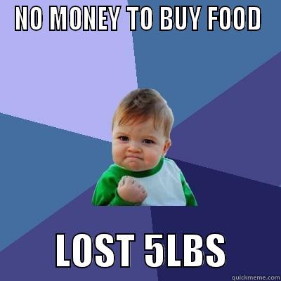 NO MONEY TO BUY FOOD         LOST 5LBS       Success Kid