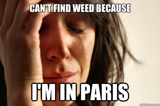 Can't find weed because I'm in Paris  First World Problems