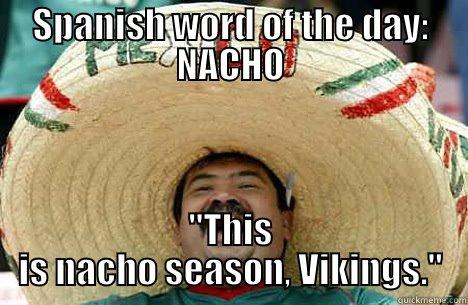 NACHO SEASON - SPANISH WORD OF THE DAY: NACHO 