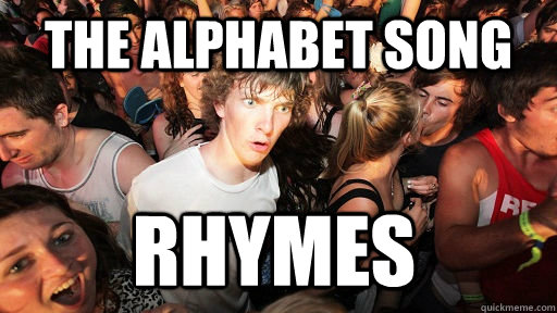 the alphabet song rhymes   Sudden Clarity Clarence