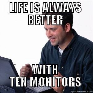 LIFE IS ALWAYS BETTER WITH TEN MONITORS Lonely Computer Guy