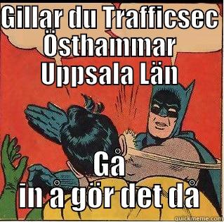 GILLAR DU TRAFFICSEC ÖSTHAMMAR UPPSALA LÄN GÅ IN Å GÖR DET DÅ Slappin Batman