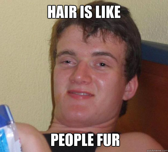 Hair is like people fur  10 Guy ordering Pizza
