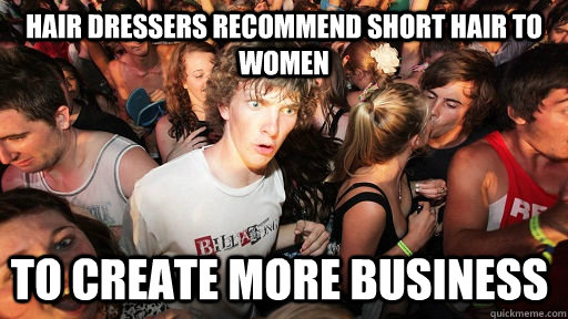 Hair dressers recommend short hair to women to create more business  Sudden Clarity Clarence