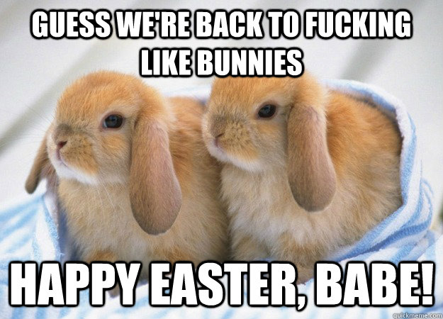 Guess we're back to fucking like bunnies happy easter, babe! - Guess we're back to fucking like bunnies happy easter, babe!  Misc