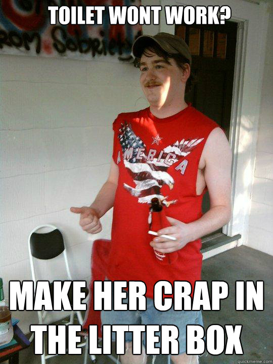 tOILET WONT WORK? MAKE HER CRAP IN THE LITTER BOX
  Redneck Randal